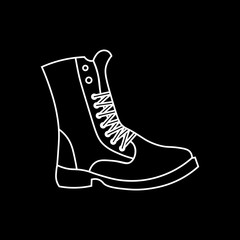 military shoes icon. Boot isolated vector icon, working boot icon, men shoes