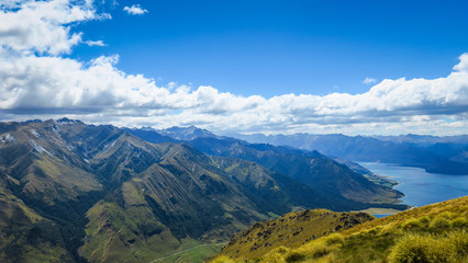 Naklejka premium Hiking Isthmus Peak in New-Zealand