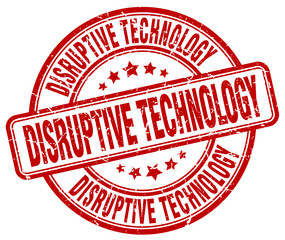 disruptive technology red grunge stamp