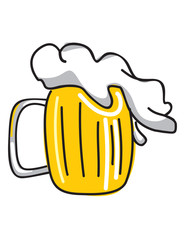 Color vector image of a beer mug. Drink with a lot of foam. Draught beer. Animated image