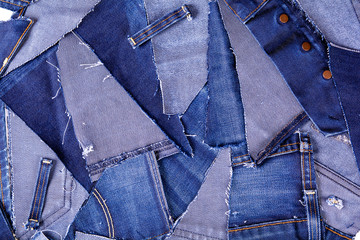 texture from scraps of denim with the toning