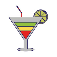 Cocktail glass cup blue lines