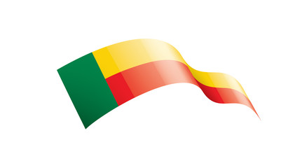 Benin flag, vector illustration on a white background