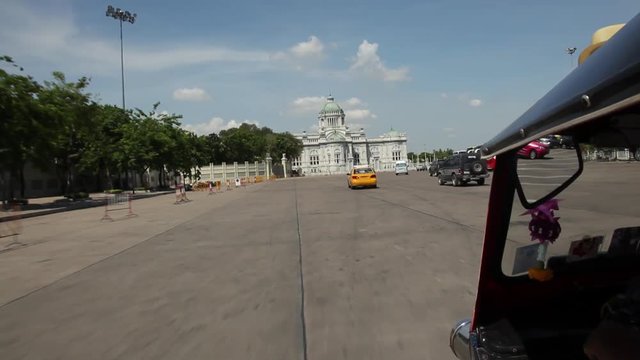 POV WS Driving towards Ananta Samakhom Throne Hall / Bangkok, Thailand