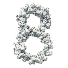 Number 8, from gambling dice. 3D rendering