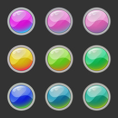 Vector design for website. Set of colored web buttons