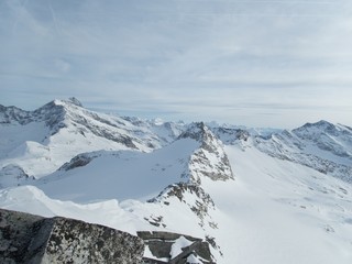winter skitouring adventure in granastpitzgruppe mountains in austrian alps