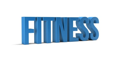 Fitness word. 3D Render illustration in white background - Illustration