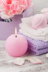 Lavender foaming bath bombs and soaps