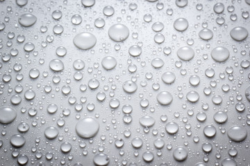 Droplets of water on white surface