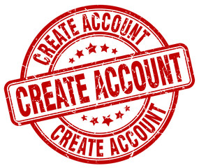 create account red grunge round vintage rubber stamp