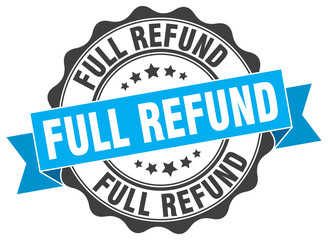 full refund stamp. sign. seal