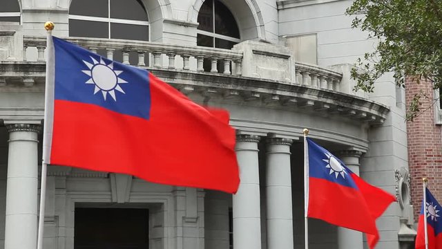 MS Government building with flags of taiwan / Taipei, Taiwan