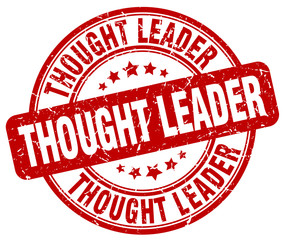 thought leader red grunge stamp