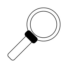 magnifying glass symbol isolated black and white