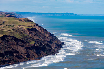 Coastline Westcoast North Island, Lookout Manukau Harbor, Abel Tasman Sea, Auckland, New Zealand