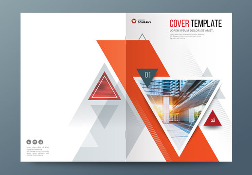 Orange Accent Business Report Cover Layout with Triangles