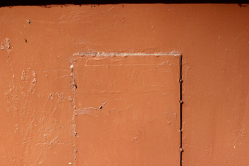 Brown steel metal cover door surface texture close up