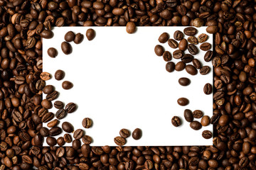 mockup white paper on coffee beans