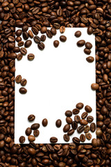 mockup white paper on coffee beans
