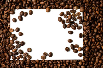mockup white paper on coffee beans