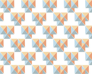 Geometric vector pattern with orange blue triangles