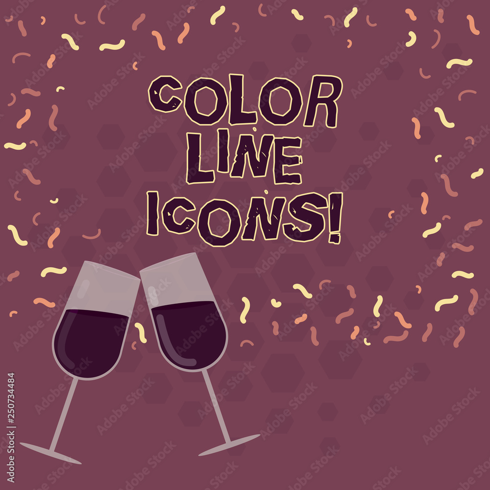 Poster word writing text color line icons. business concept for colored figures help us to go faster in way