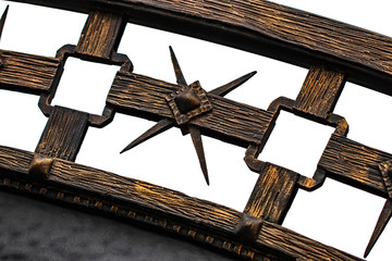 wrought-iron gates, ornamental forging, forged elements close-up