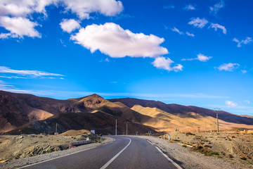 The road between hills and mountains, Atlas Mountains, Morocco, Africa