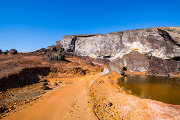 colored mountains and rocks of Rio Tinto, Andalusia, Spain