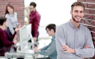 Handsome smiling confident businessman portrait.