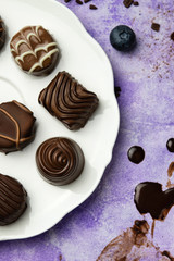 chocolate candies of different shapes