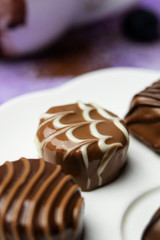 chocolate candies of different shapes