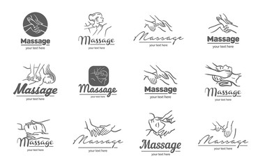 Vector logo of  massage process  illustration on white background