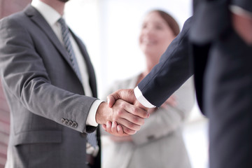 closeup of handshake of business partners