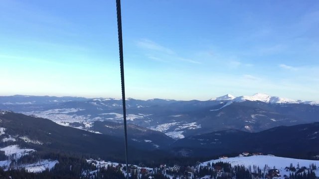 Ski lift at a ski resort. Lifting gears.