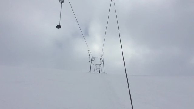Ski lift at a ski resort. Lifting gears.