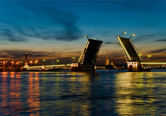 Fototapeta na wymiar Sankt-Petersburgh bridge spread picture