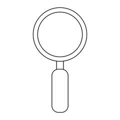 magnifying glass symbol black and white