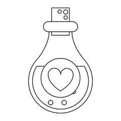 love liquid flask symbol black and white