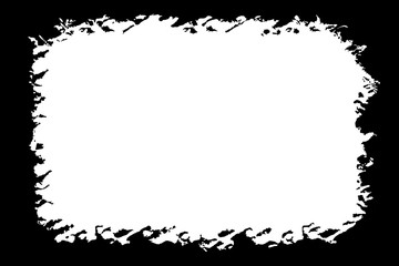 Naklejka premium Abstract Decorative Black & White Photo Frame. Type Text Inside, Use as Overlay or for Layer / Clipping Mask