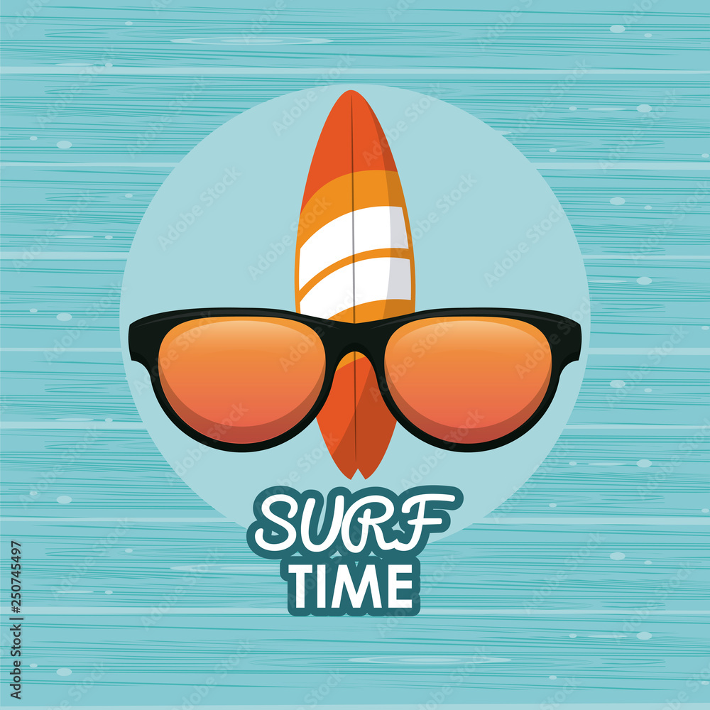 Poster surf time cartoon