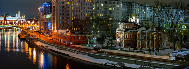 City the Moscow .View of the Kremlin from the Patriarch's bridge.Russia.2019