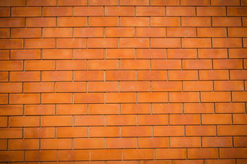 Clean newly red brick wall pattern. Abstract red new brick background. Red new brick wall pattern background.