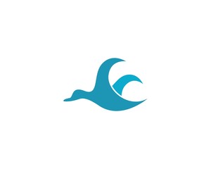 Obraz premium Duck logo template vector icon illustration design
