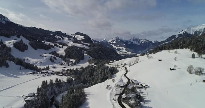 drone view of rougement and gstaad