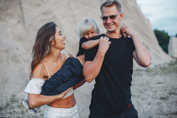 Stylish family in a park 