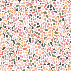 Terrazzo flooring seamless pattern background texture. Abstract vector design for print on floor, wall, tile or textile. 