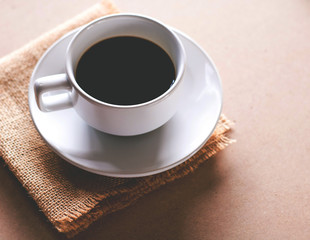 Black coffee in a cap