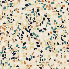 Terrazzo flooring seamless pattern background texture. Abstract vector design for print on floor, wall, tile or textile. 